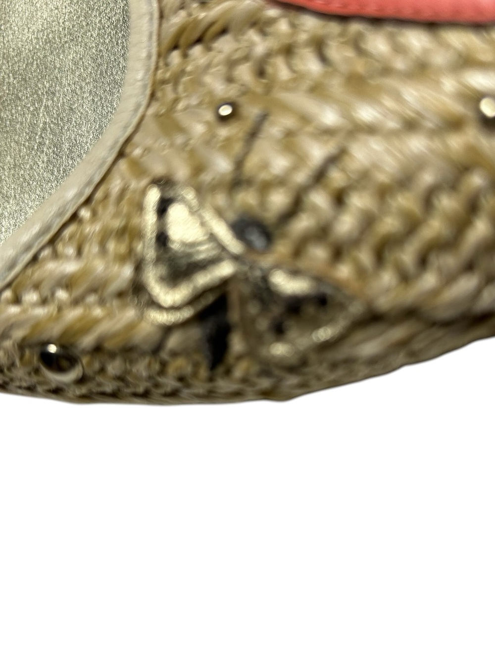 Coach Raffia Ballet Flats Beige Woven Leather Floral Butterfly Dragonfly Whimsy - Picture 9 of 11